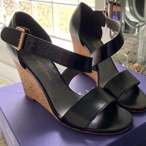 Stuart Weitzman black wedges size 7.5